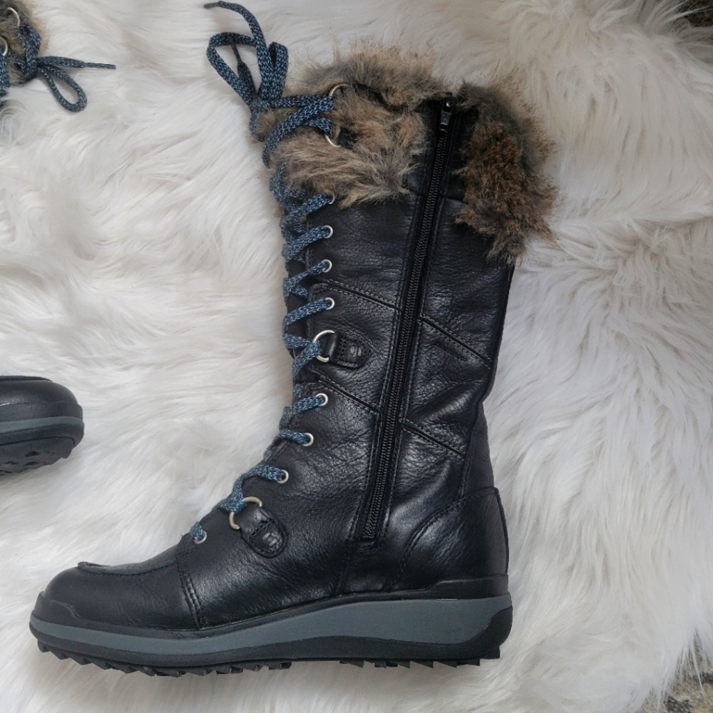 Merrell Sz 8 Black Women's Snowcreek Tall Polar Leather Waterproof Boots